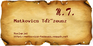 Matkovics Tézeusz névjegykártya